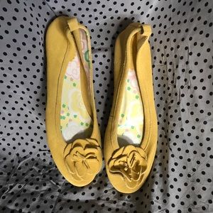 GAP ladies yellow suede ballet flats